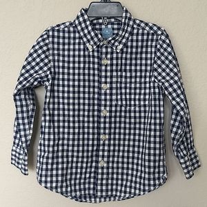 Gap Navy and White Checked Button Down Shirt